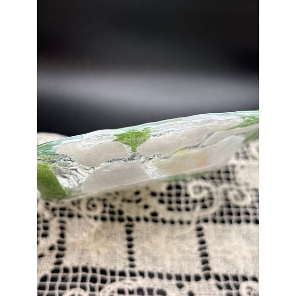 Sydenstricker Fused Art Glass Elephant Ear Orchid Bread & Butter Plate - Picture 5 of 6